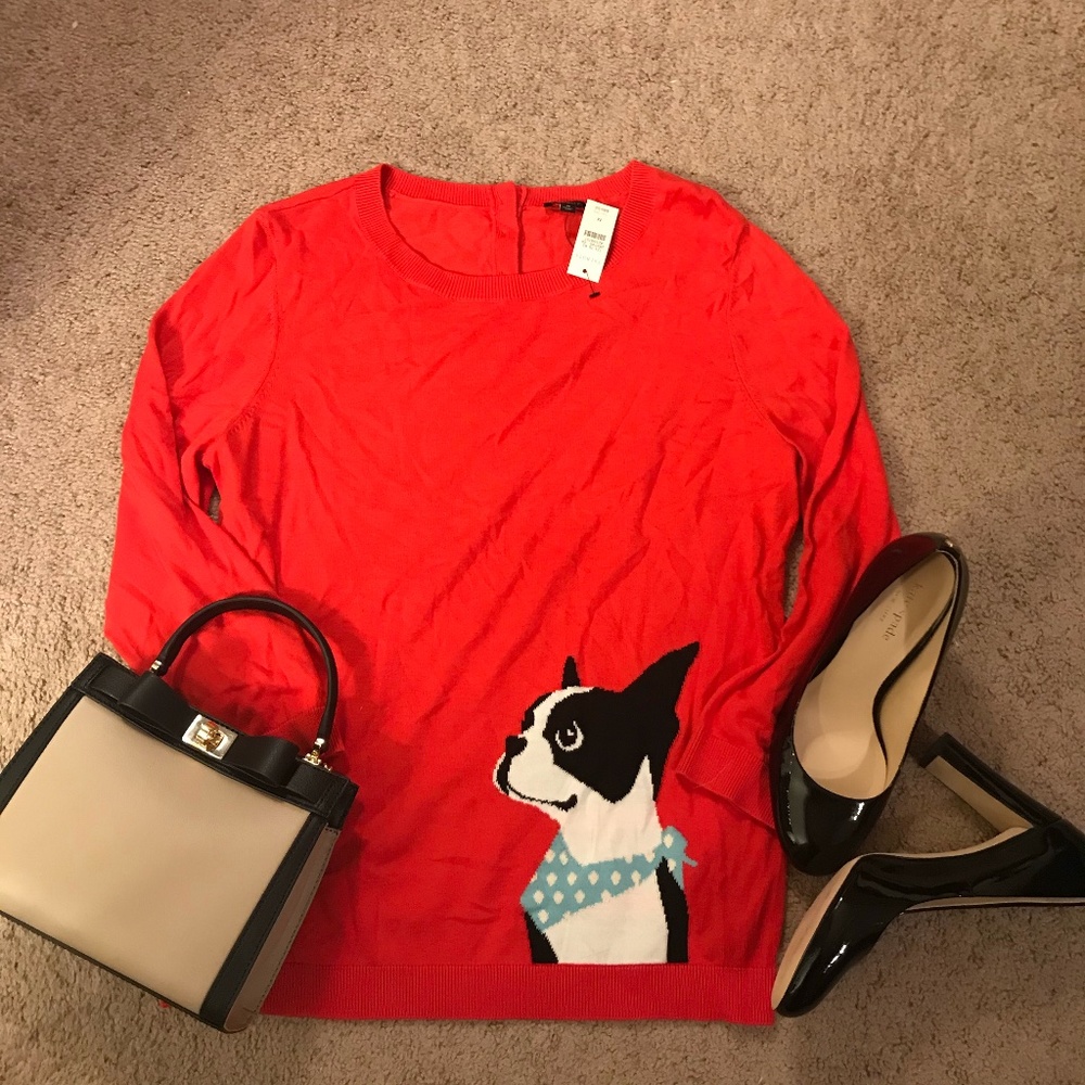Talbots Red Dog Sweater - Picture 1 of 4